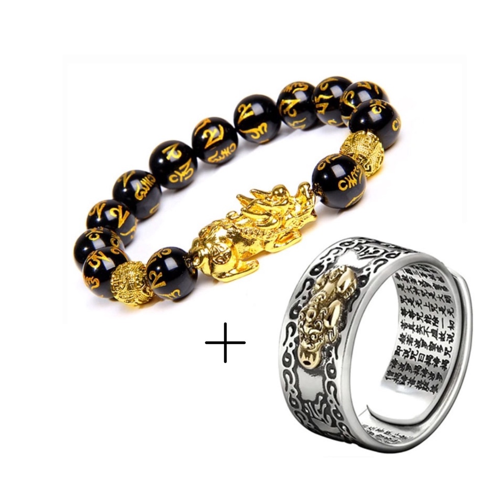 Pixiu Feng Shui Ricchezza Braccialetto Ossidiana Nera Naturale Occhio Di Tigre Perle Di Lucky Feng Shui Braccialetto - Foto 11