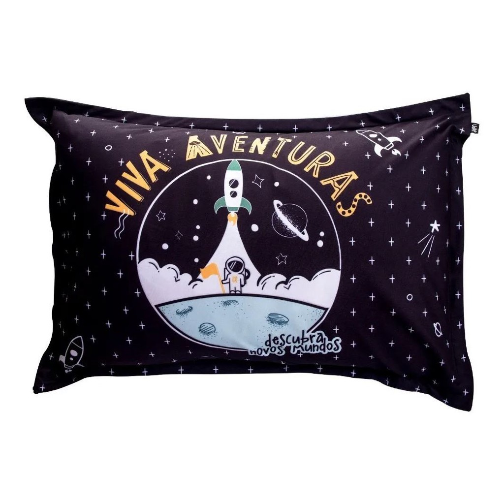 Fronha Capa Para Travesseiro Infantil Foguete - Uatt