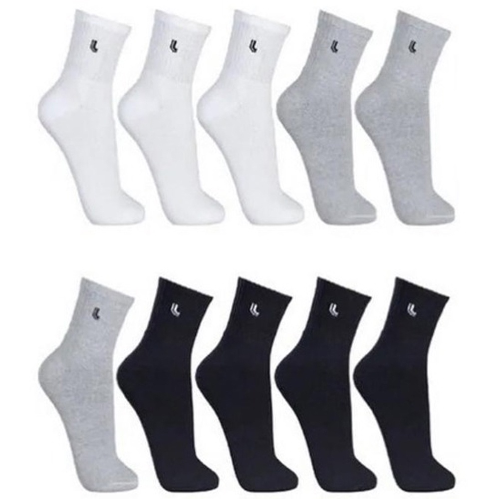 Kit 10 Pares De Meias Lupo 3245-910 Sport Básica Cano Médio Calcanhar Verdadeiro MW