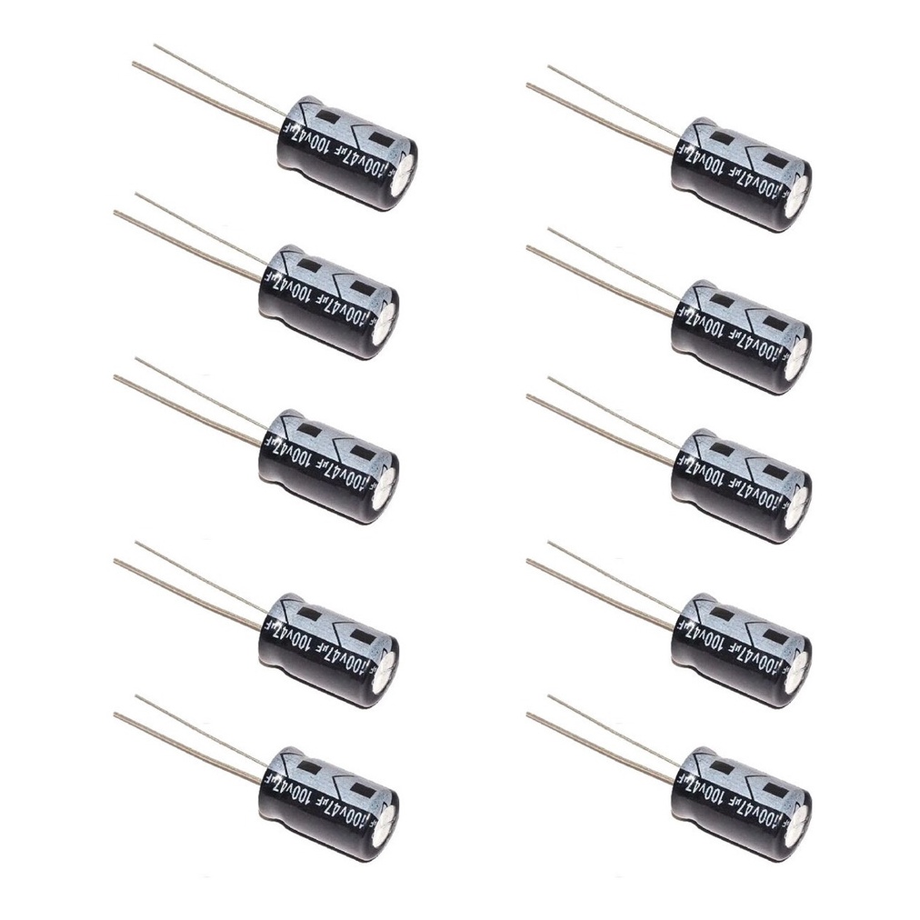 Capacitor Bipolar Technoise Corneta 47uFx100v - Pacote Com 10 Peças em Oferta na Shopee
