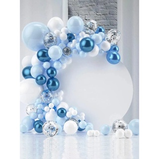 Kit Arco Descontruído Azul e Cristal 228 ítens + Bomba de Brinde - Lindo Arco Orgânico Festas em Oferta na Shopee