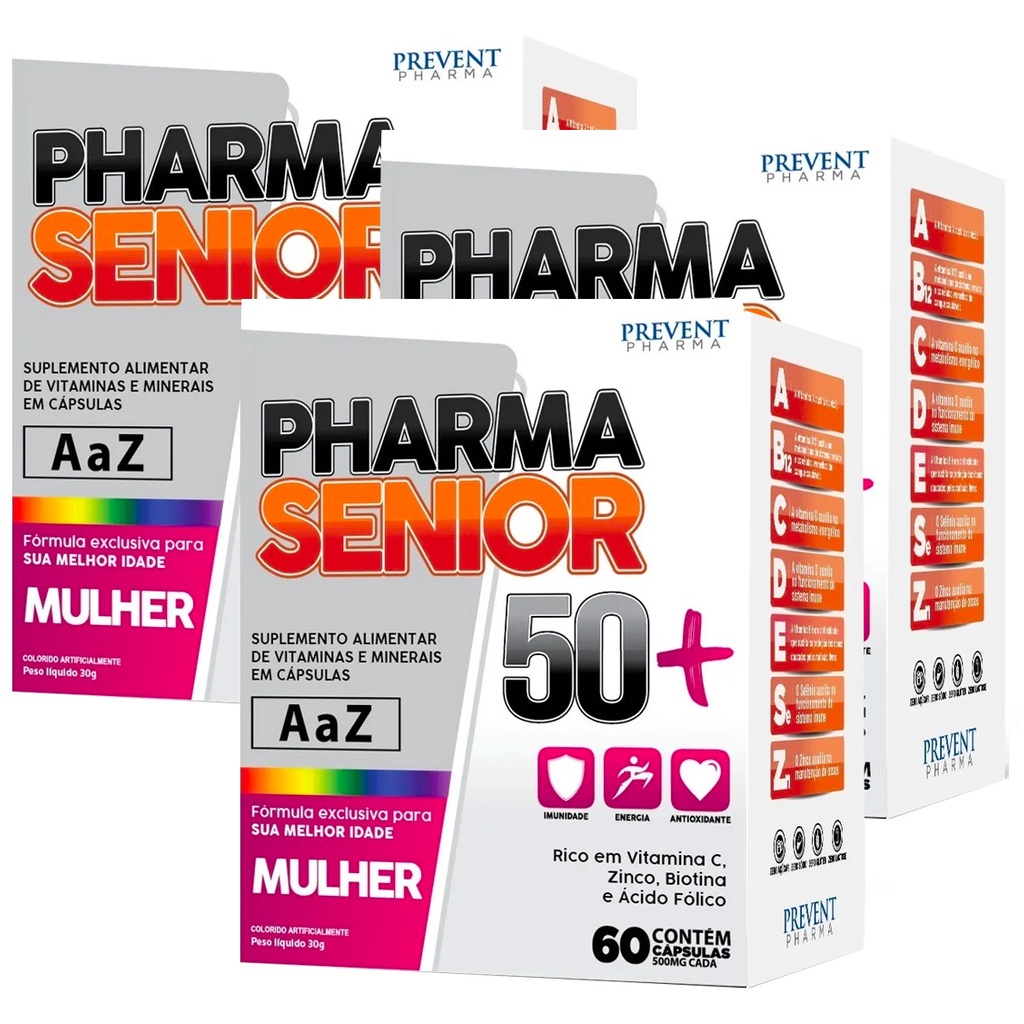 Prevent Senior Mulher 50+ Imunidade Energia Antioxidante 180 Capsulas Prevent Pharma