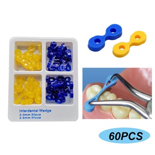 60pcs/set Dental Elastic Fixing Wedges Matrix Matrices Rubber Dam Autoclavable