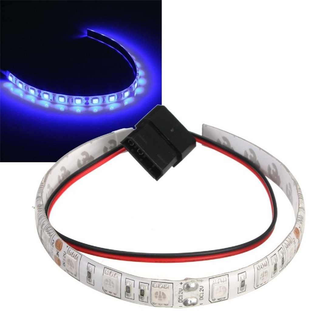 Fita Led Ultravioleta 12v Luz Negra Neon 30 Centímetros Gabinete Pc Gamer Conector Molex