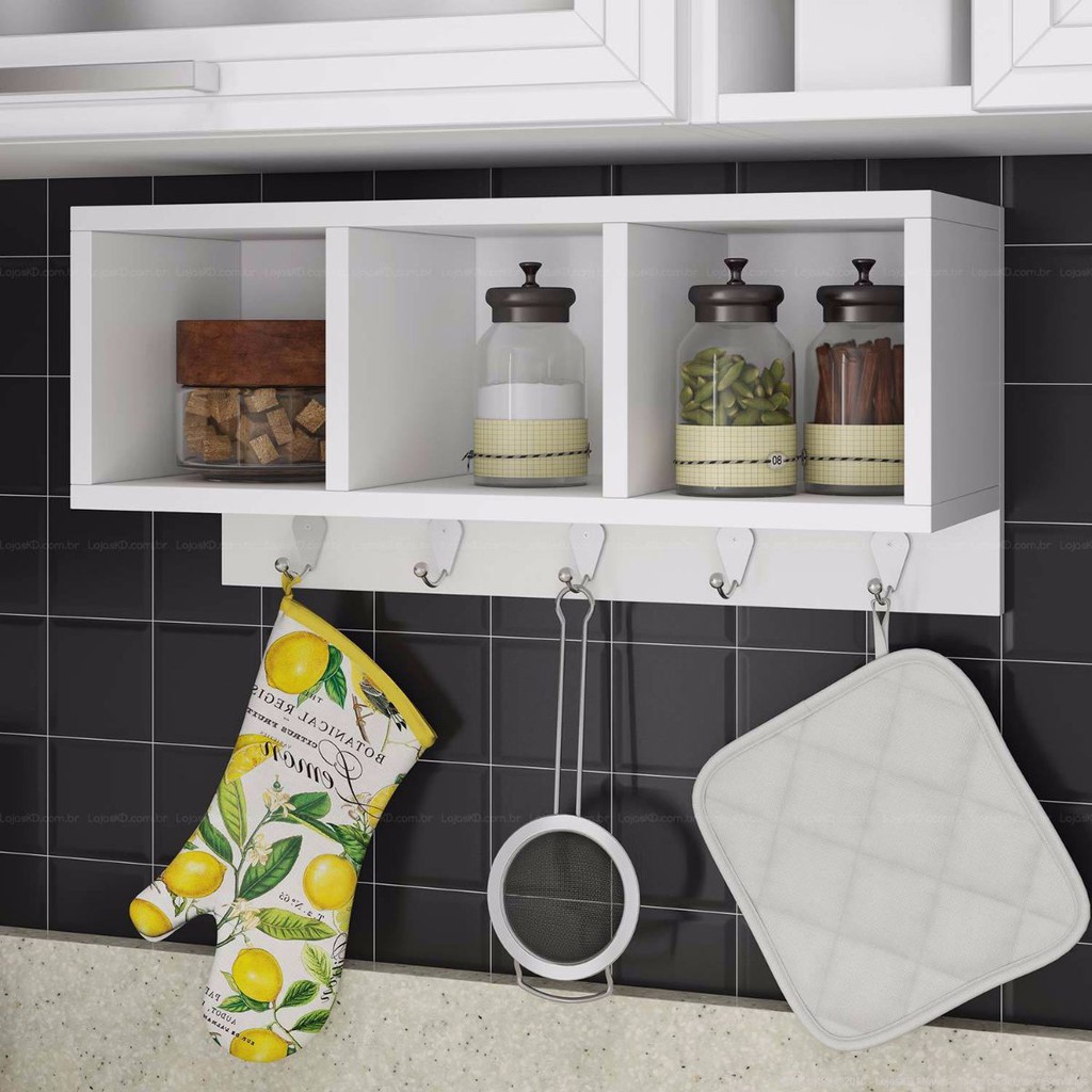 Nicho Cubo Porta Tempero 100% Mdf, Branco.