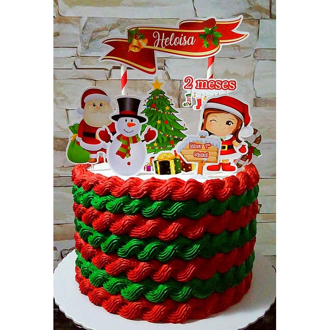 Topo/ Topper de bolo Natal | Shopee Brasil