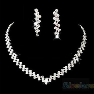 Conjunto Colar + Brinco Noiva Debutante Strass Prata C1 em Oferta na Shopee
