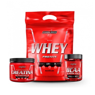 KIT Whey Protein Nutri 907g Refil + Creatina 150g Pura + BCAA 90 Caps - Integralmedica