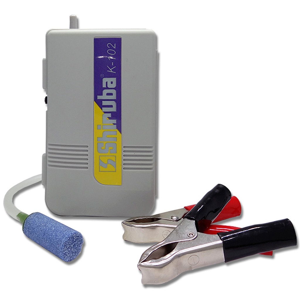 COMPRESSOR DE AR PESCA SHIRUBA K-102 12V COM GARRA JACARÉ