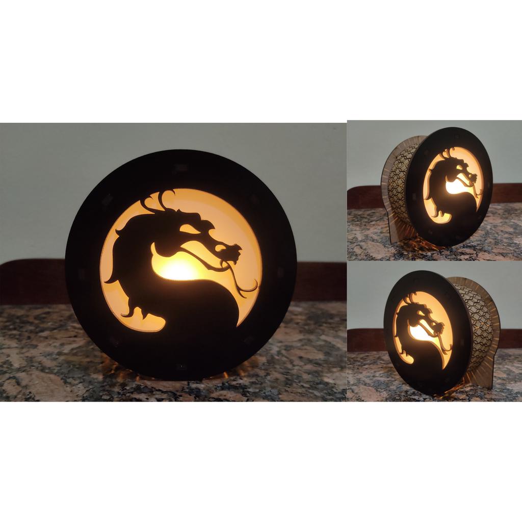 Luminária Abajur Mortal Kombat De Mesa Decorativa Geek Gamer