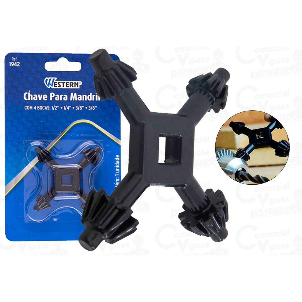 Chave De Mandril Furadeira 4 Bocas 1/2, 1/4,  3/8,  3/8Pol. Uso Profissional Tira Aperta Brocas Bits em Oferta na Shopee