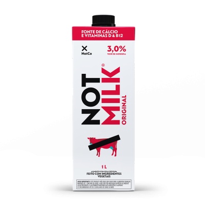 Leite Vegetal Sem Lactose Not Milk Integral Vegano 1L