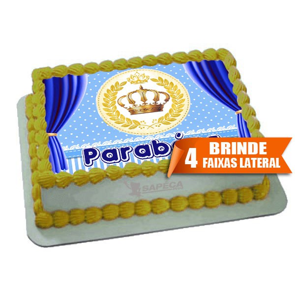 Papel arroz Coroa Menino para Bolo de 4kg 20x30cm