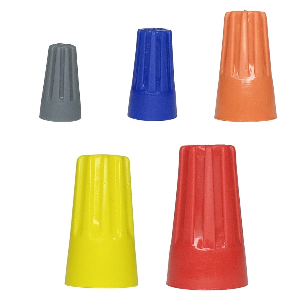 Kit Conectores De Torção Isola Emenda Terminal Rosca Isolado Fios Cabos Elétrico 50 Peças