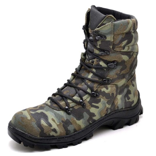 Bota Coturno Fulgore Militar Tiger Bope Camuflado Selva Ref 280
