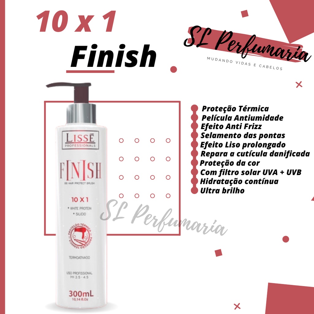 FINISH Leave-in Protetor Térmico 10x1 Termoativo Lissé Profissional