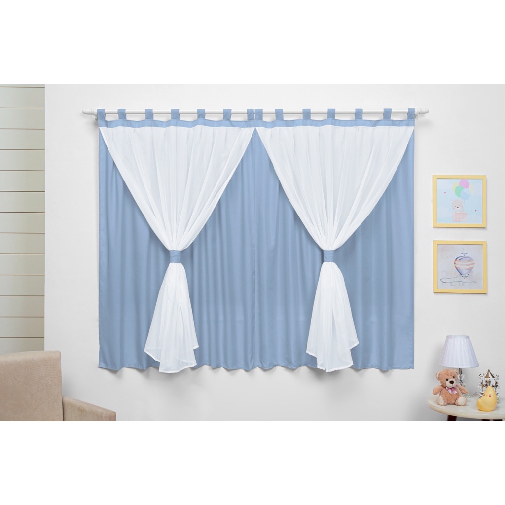 Cortina Para Quarto De Bebê 2,00m x 1,50m -  Menino e Menina - Varias cores