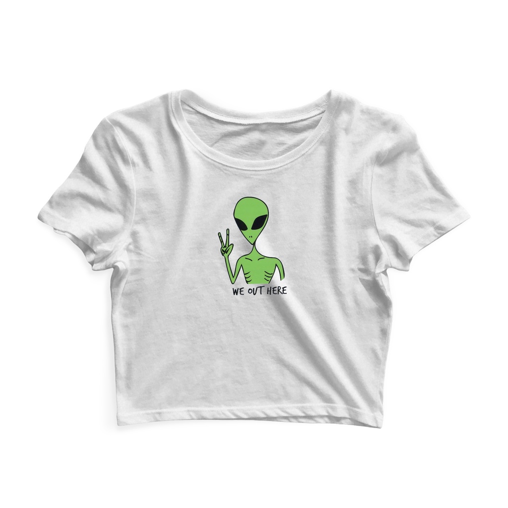 Cropped Blusinha As Braba Alien We Out Branco