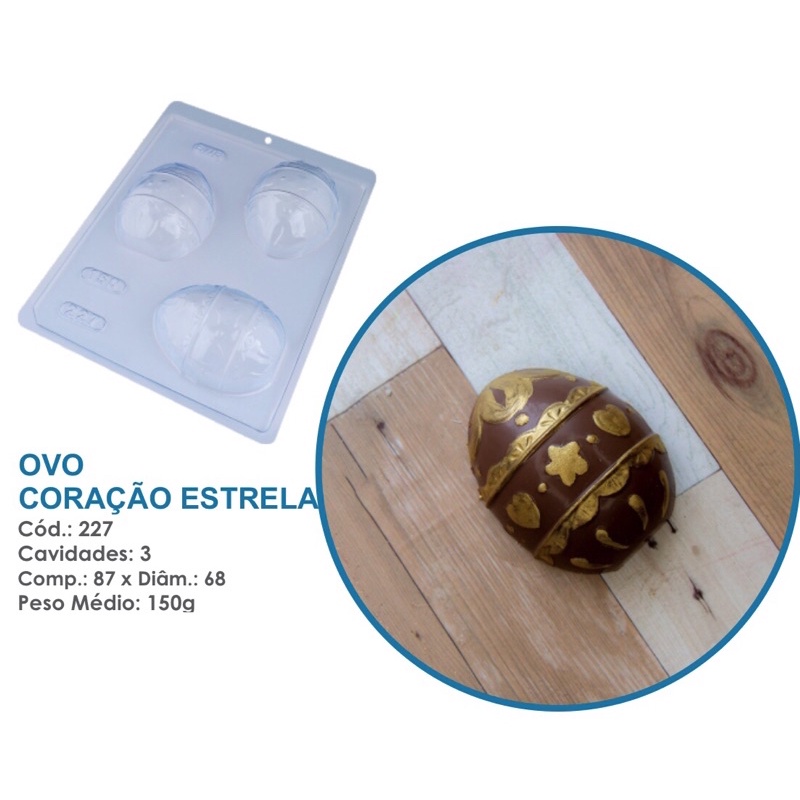 1~10 Forma BWB ovo de pascoa chocolate simples ovo coração estrela  150g  BWB 227 em Oferta na Shopee