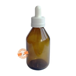Frasco de Vidro Âmbar 100ml C/ Conta Gotas (10 Unidades)