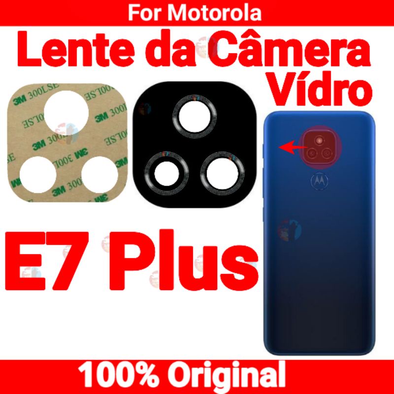 Vidro da Camera Moto E7 Plus Lente da Câmera Traseira Vidrinho Traseiro Original