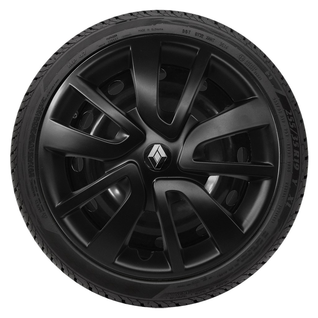 Jogo Calota Renault Sandero Logan 2014 2020 Preto Fosco Aro 15 - 4 Calotas