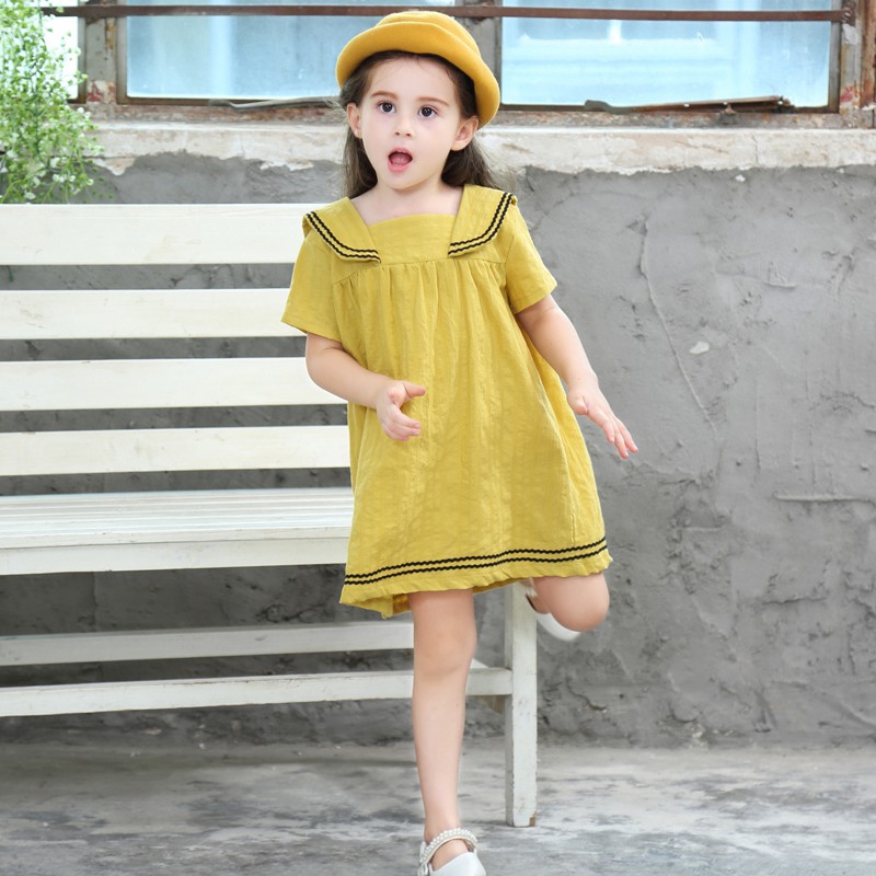 vestido infantil gola marinheiro