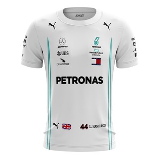 Camisa Camiseta Merceedes F1 Formula 1 Lewis Hamilton Branca
