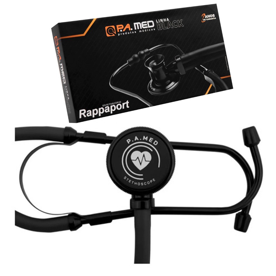 Estetoscópio Linha Black BIC PA MED Rappaport com Olivas e Película do Diafragma de Reserva em Oferta na Shopee