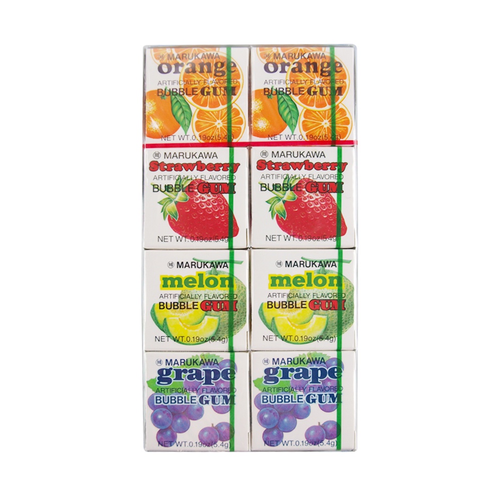Chicletes Japoneses - Marukawa Assorted Gum - Chicletes de Frutas  - Mini Kit 8 Caixinhas