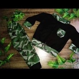 Conj casaco e calça camuflada