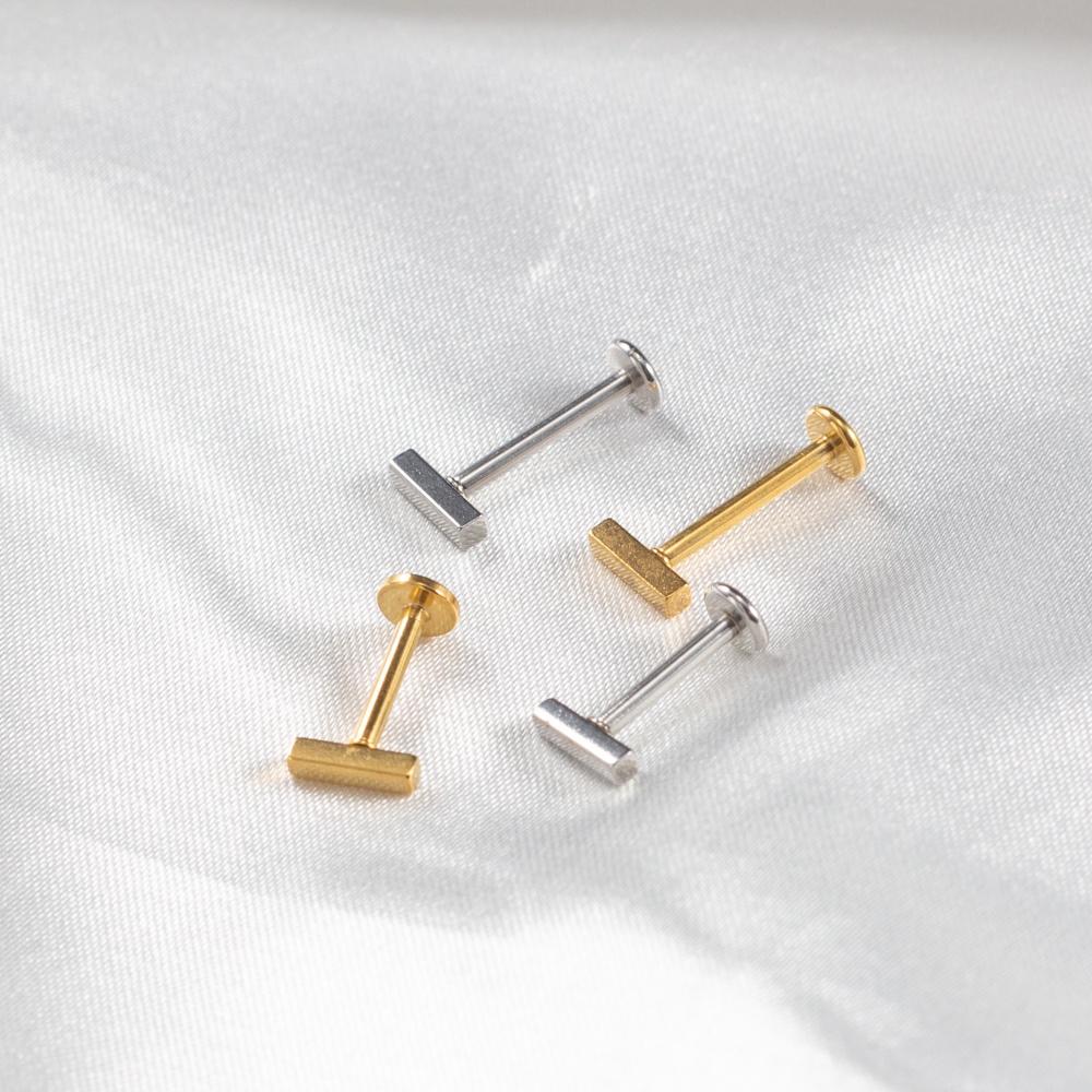 Piercing Labret Aço Cirúrgico Barra | Helix, Tragus, Conch, Nariz, Boca-Medusa em Oferta na Shopee