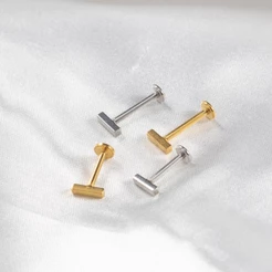 Piercing Labret Aço Cirúrgico Barra | Helix, Tragus, Conch, Nariz, Boca-Medusa