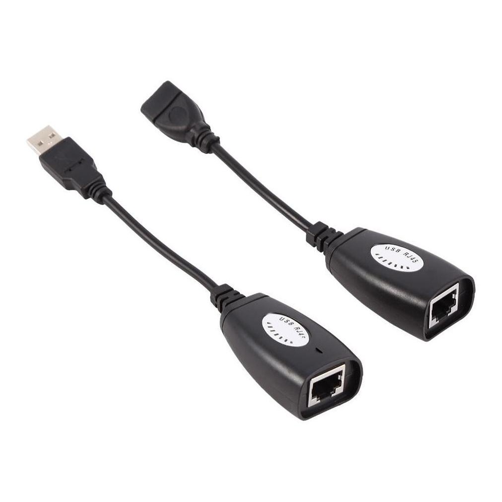Usb 2.0 Para Rj45 Ethernet Extensão Extender Cabo Adaptador = Extensor usb pelo cabo de rede rj45