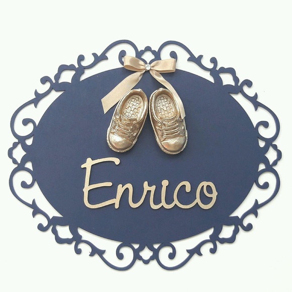 Quadro Porta Maternidade sapatinhos menino