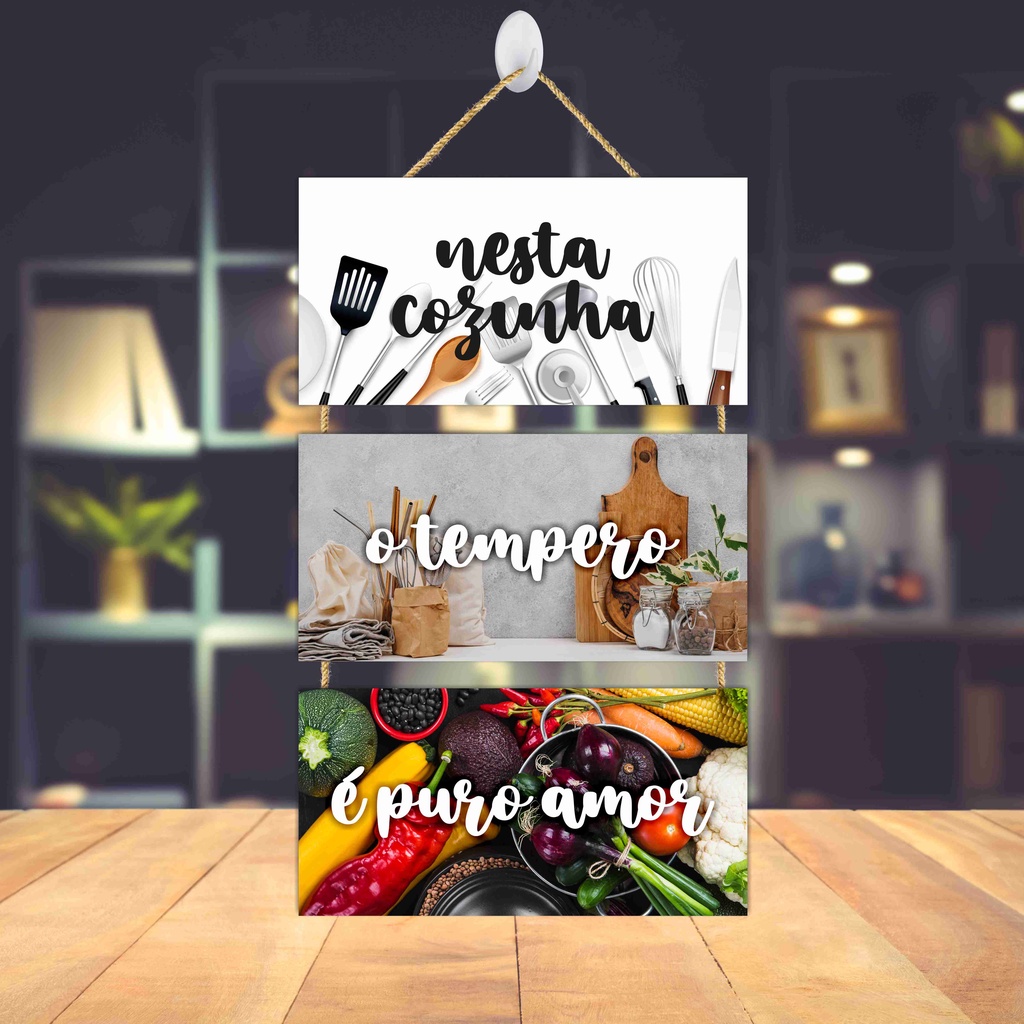 Quadrinhos Decorativas P/ Cozinha Tempero 3D Cordinha Linda | Shopee Brasil