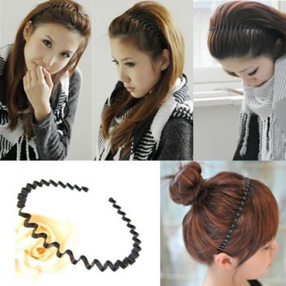 SOFTNESS Tiara Esportiva Preta Com Faixa Ondulada Para Masculino E