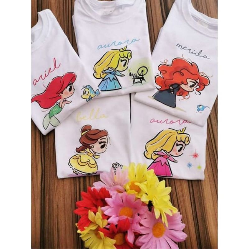 0T-SHIRT CAMISETA,  BLUSA FEMININA, PRINCESAS , AURORA, FROZEM, MERIDA ,ARIEL