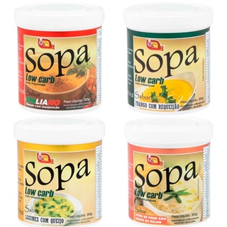 Sopa com baixo carboidrato para dieta Kit Com 4 Unidades (sabores Variados) em Oferta na Shopee
