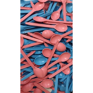 Kit Colher Descartável Reforçada Chá Revelação Rosa e Azul Colherzinha Plastico  - 100 unidades em Oferta na Shopee