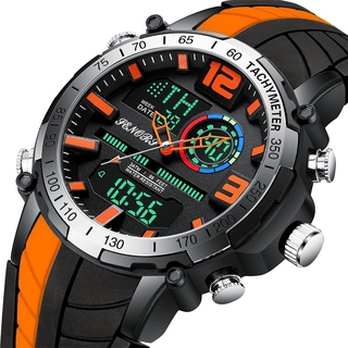 Senors Relógios Homens Moda Sports Watch Dual Display Led À Prova D 