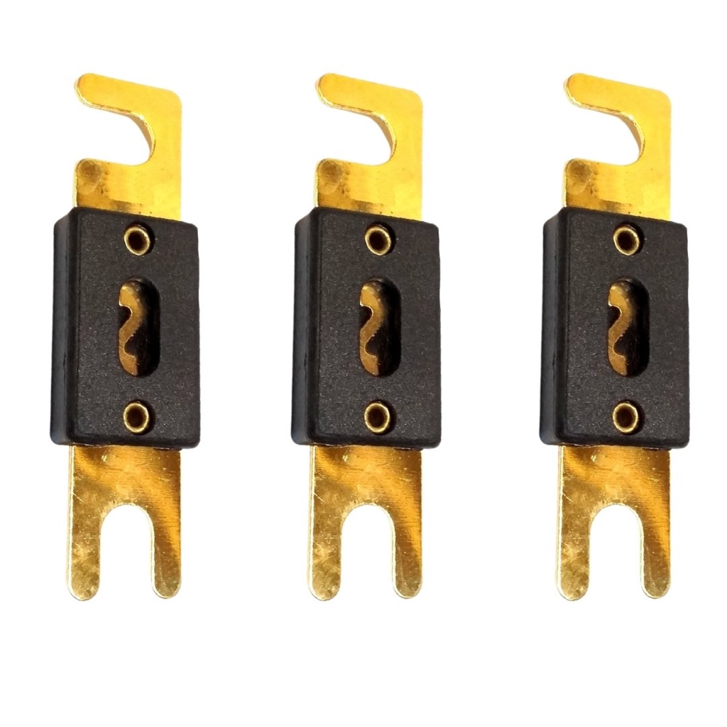 Kit 3x Fusíveis Tipo Faca Cartucho Grande Banhado a Ouro Modelo Anl Technoise Energia Solar Proteção Bateria Módulo