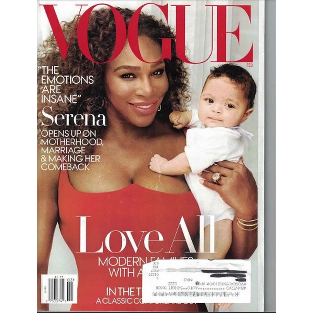 REVISTA VOGUE, DE FEVEREIRO DE 2018, COM SERENA WILLIAMS NA CAPA.