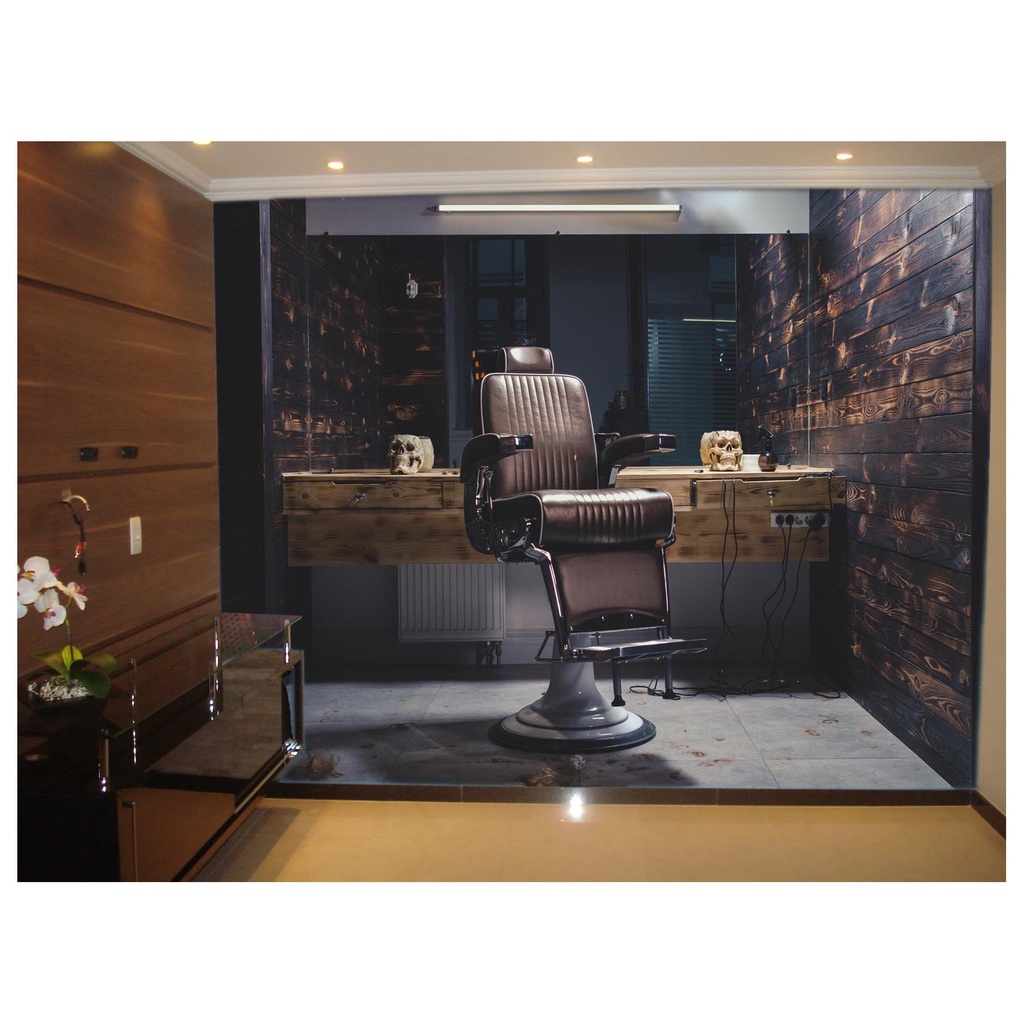 papel de parede Barbearia Barber shop 3D 10m² BRB05