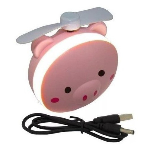 Luz Led Porco Pequeno Ventila E Ilumina Rosto Compacto