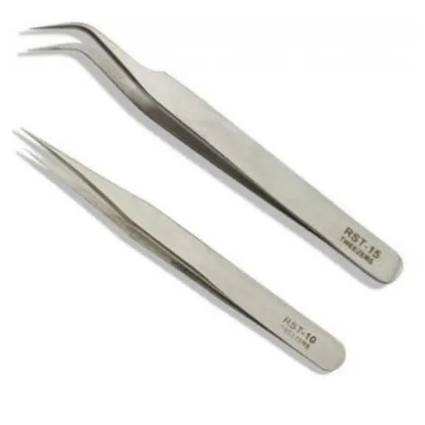 Kit 2 Pinças Para Alongamento De Cílios Fio a Fio