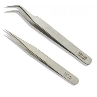 Kit 2 Pinças Para Alongamento De Cílios Fio a Fio
