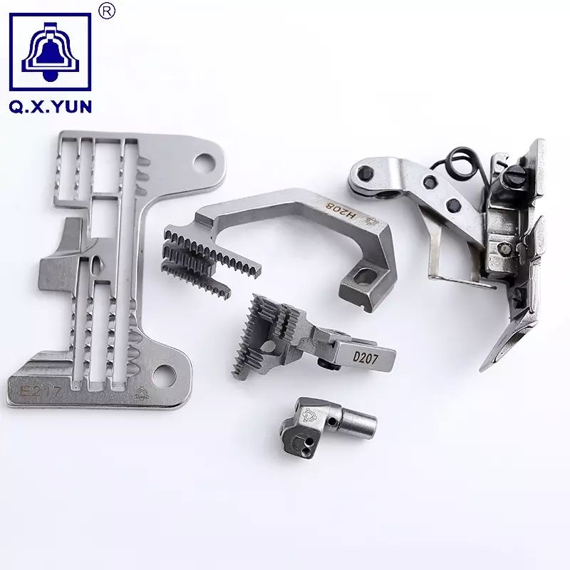 conjunto chapa de agulha, dente serrilha, calcador, bitola,  maquina de costura interlock siruba 737 747 757 k