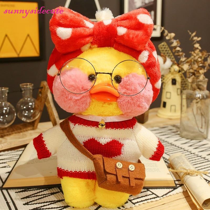 30cm Kawaii Brown Teddy Bear Lalafanfan Pato Pelúcia Brinquedo Com Roupas  Macia Animais Vestir Boneca Crianças Meninas Aniversário Presente HHEL -  Escorrega o Preço