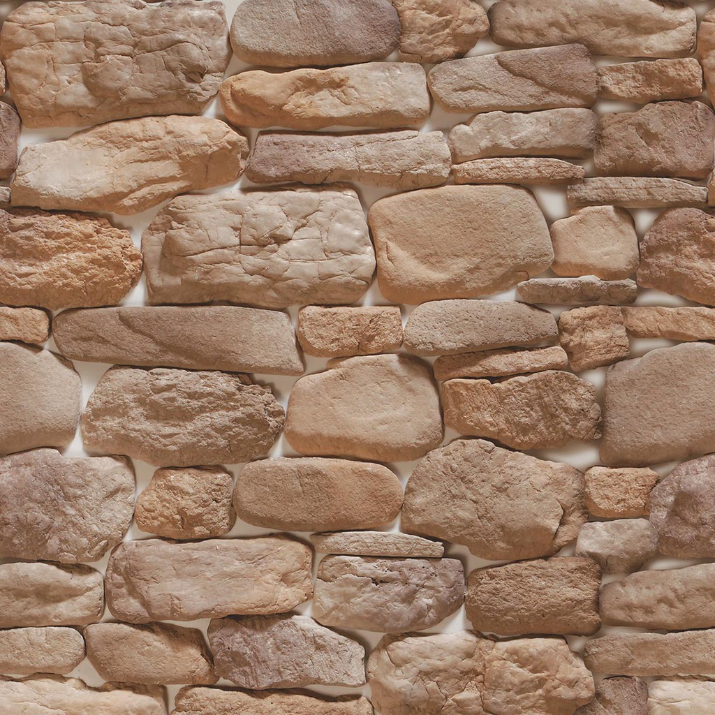 Papel de Parede Adesivo Auto Colante de Pedras Rústicas Marrom Lavável Para Sala Quarto SSPE-009 em Oferta na Shopee